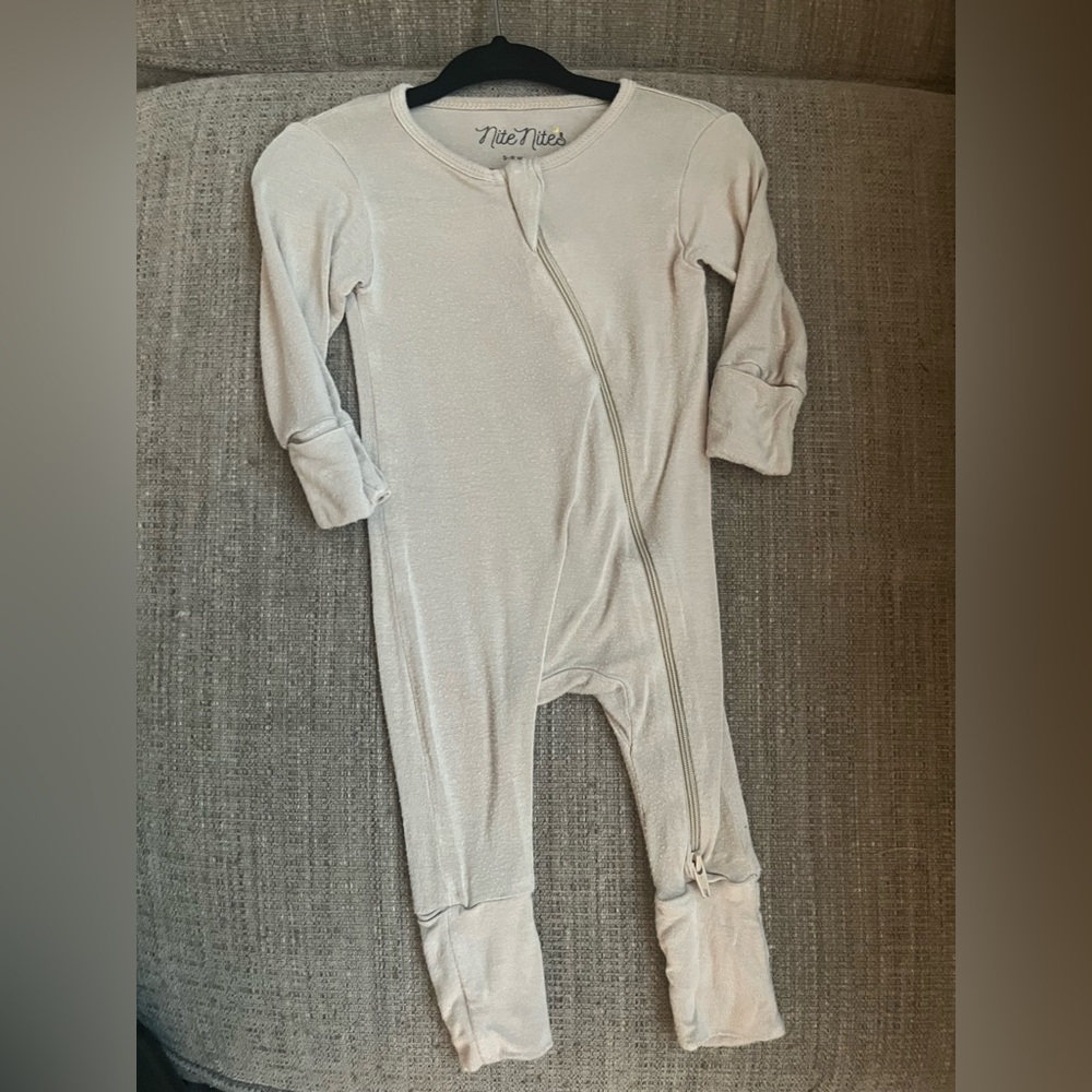 Nite Nites Footie Bamboo Pajamas - wheat